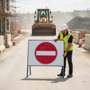 Light Gray Premium No Entry Metal Sign Face with High Visibility - 750mm