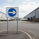 Light Slate Gray Premium Turn Right Metal Sign - 750mm for Traffic Control