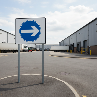 Premium Turn Right Metal Sign - 750mm for Traffic Control