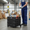 Premium Collapsible Shopping Trolley Cart - 35kg Capacity with Adjustable Handle and Durable Wheels