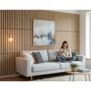 Premium Light Oak Square Wood Wall Panels 60x60cm - 4 Pack with Acoustic Felt Backing for Easy Installation