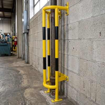 1500 x 350 x 300mm Wall and Ground Mounted Pipe Protector Yellow