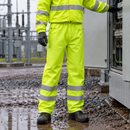 Flame Retardant Waterproof Hi-Vis Trousers - Class 2 - Yellow/Navy
