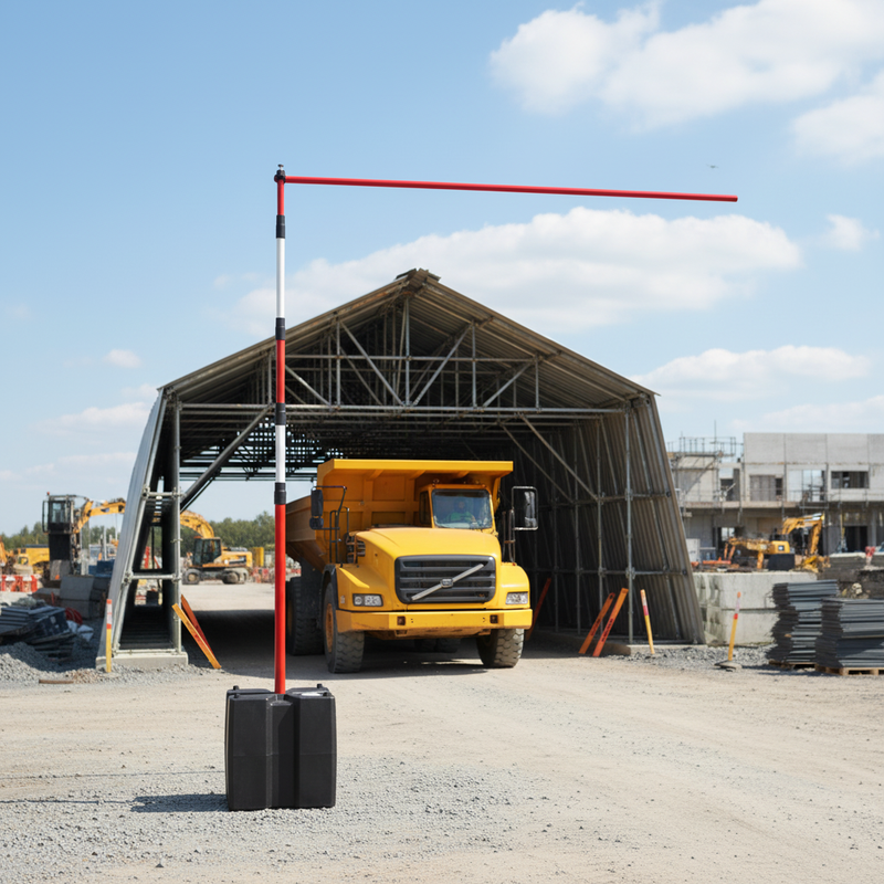 Light Gray Premium Height Restriction Cantilever Goalposts for Site Safety