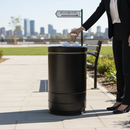 Black Premium Open Top Litter Bin with 90 Litre Capacity