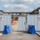 Gray Heavy Duty Steel Hoarding Pedestrian Gate - 2m for Site Security