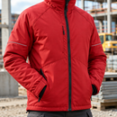 Insulated Winter Work Jacket with Reflective Trim - Red/Black (view 2)
