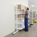 Gray Premium White Gondola 'T' Leg for Double-Sided Shelving Display