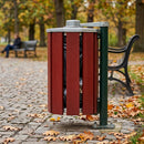 Octagonal wooden litter bin 100 litre hardwood