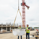 Beige 300 Litre Heavy Duty Universal Crane Lift Mortar Tub