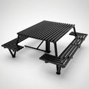 Steel wheelchair accessible picnic table galvanised (view 2)