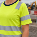 Women's Class 2 High-Visibility Tee - Hi-Vis Yellow/Navy (view 2)
