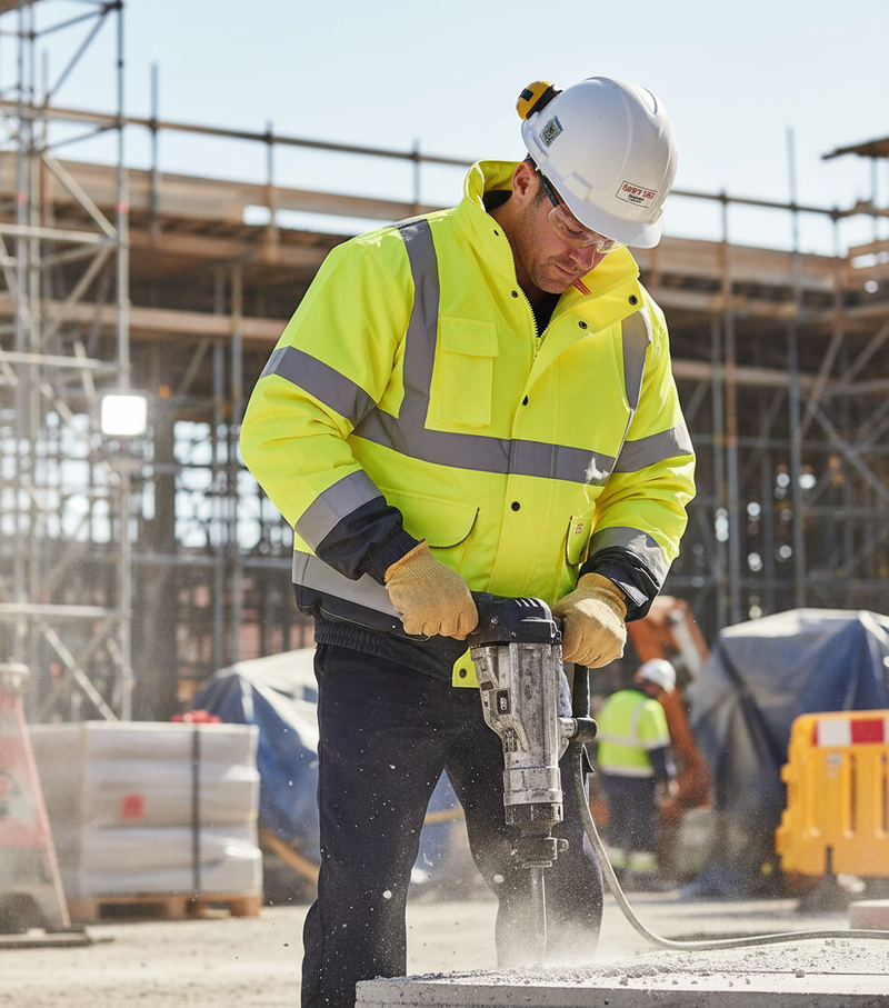 Rosy Brown Premium Two Tone Constructor Bomber Jacket - Yellow