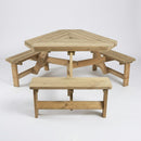 Triangular Pine Picnic Table, 60mm Top, 50mm Parasol Hole, 6–9 Seater (view 2)