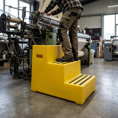 Three-step mounting block, 260kg capacity, UV-stabilised polyethylene