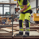 Dim Gray Premium Hi-Vis Two Tone Trousers - Saturn Yellow/Black