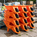 Heavy-Duty Plastic Wheelbarrow 90L, Puncture-Proof Wheels, Pack of 20