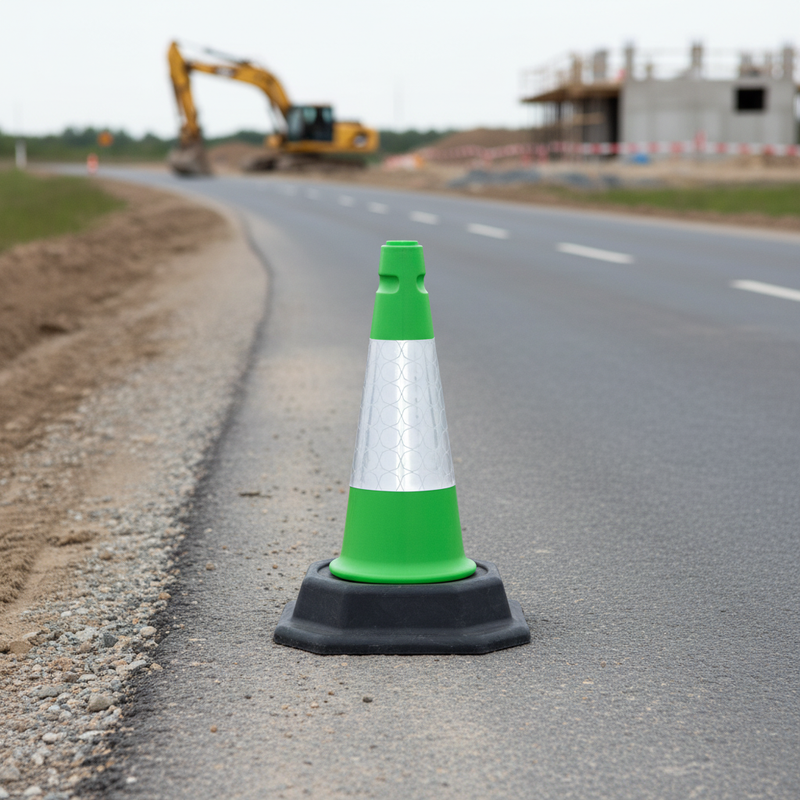 Light Slate Gray 500mm 2-Piece Premium Traffic Cone - High Visibility Safety Solution