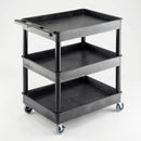 3-Tray Plastic Trolley 150kg Capacity Black or Grey (view 2)