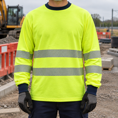 Long Sleeve Arc Flash Safety Top - Hi-Vis Yellow/Navy