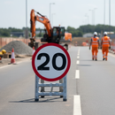 Gray 20mph Quick-Fit Sign Face Diagram with High-Visibility Reflective Material