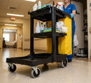 Janitorial Cart with 2 Fixed and 2 Swivel Castors, 92L Bag