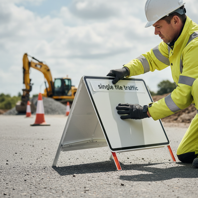 Single File Traffic Supplementary Plate - High-Performance Signage