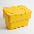 115 litre lockable grit bin, polyethylene, yellow or green