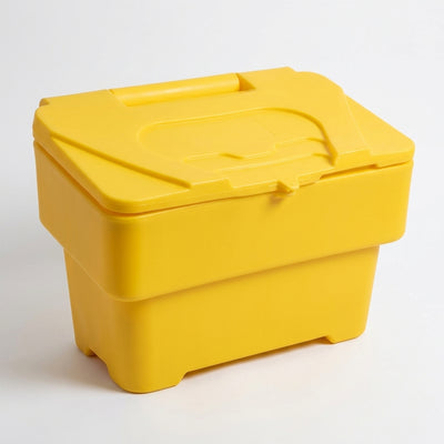 115 litre lockable grit bin, polyethylene, yellow or green