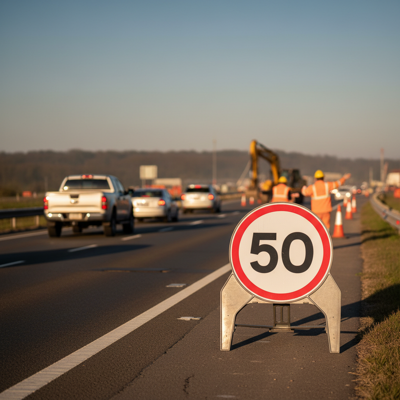Dim Gray High-Performance 750mm Q-Sign for Effective Traffic Management