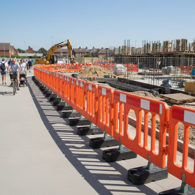 Gray Premium Plastic Barrier Fencing Panel - Eco-Friendly & Safe