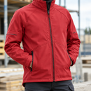 Softshell Work Jacket with Reflective Details - Red/Black (view 2)