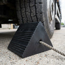 Solid Rubber HGV Wheel Chock with Rear Eye - 300 x 300 x 245mm - Black