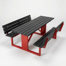 Wheelchair-accessible picnic table, recycled plastic boards, steel frame (view 2)