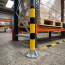 50mm steel high visibility bollard with aluminium base