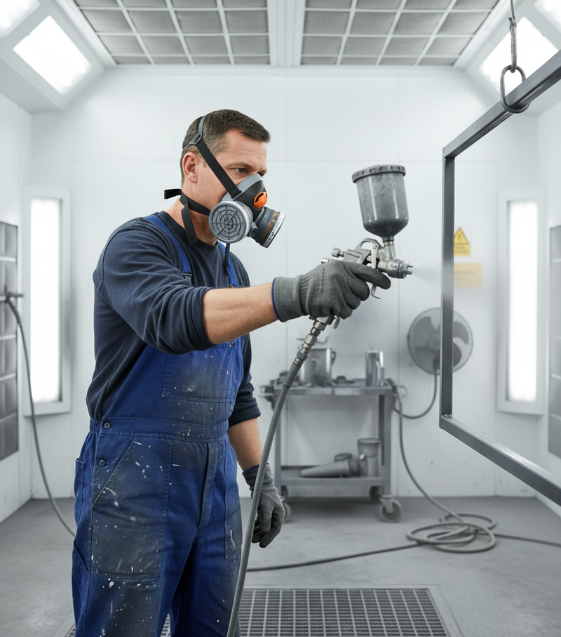 Gray Premium Respiratory Half Mask Spray Kit with 2 Cartridges