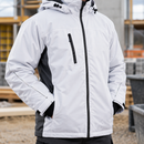 White/Dark Grey Lightweight Winter Coat with Removable Hood (view 2)