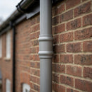 Traditional Aluminium Downpipe Socket 63mm Dia Non-Eared — RAL 7036 (in use)
