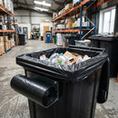 140 Litre Black Recycled Wheelie Bin Liners, 120 Gauge – 52 Per Box