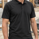 Lightweight Recycled Polyester Polo Shirt - Black (view 2)