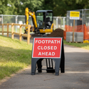 Dim Gray Professional Footpath Closed Ahead Sign - 600 x 450mm Durable Design