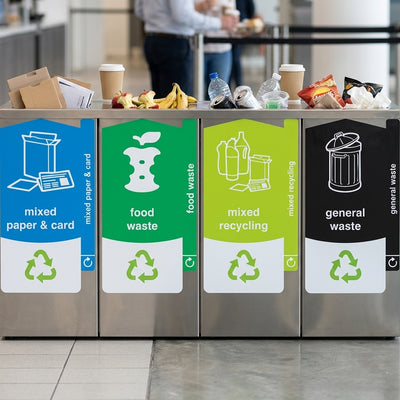 Slim Jim recycling bin stickers – adhesive waste segregation labels
