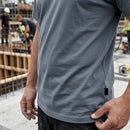 Loose Fit Cotton Crew Neck Work T-Shirt - Steel Grey