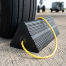 Aircraft Wheel Stop Block with Yellow Rope - 225 x 195 x 500