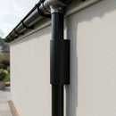 76mm Diameter Aluminium Downpipe Access Plate — RAL 9005 (in use)