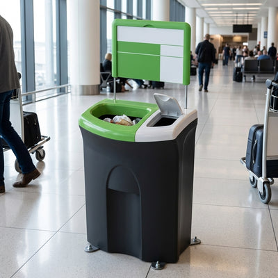 110 Litre Twin Compartment Recycling Bin with Open & Lift Apertures