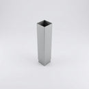 Aluminium Flush Joint Downpipe Sample — RAL 9006 / 72x72mm