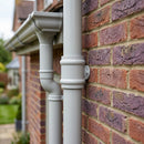 76mm Traditional Aluminium Downpipe Socket Non-Eared Spare — RAL 7035 (in use)