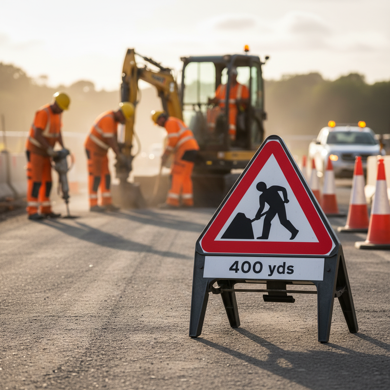 Rosy Brown Heavy Duty Supplementary Plate with Q-Sign for Road Safety