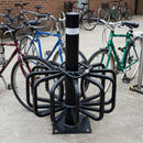 12-station cycle rack, steel, powder coated